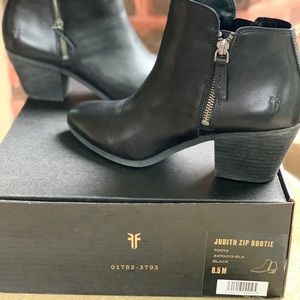 Frye Black Leather Booties